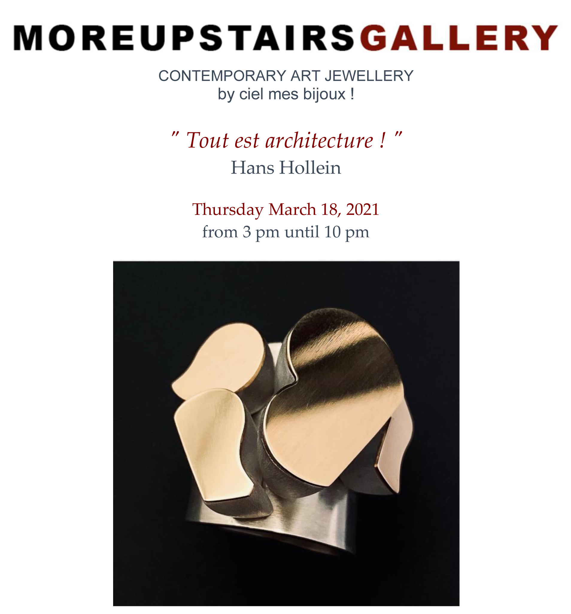 'Tout est architecture!' exposition Moreupstairs Gallery
